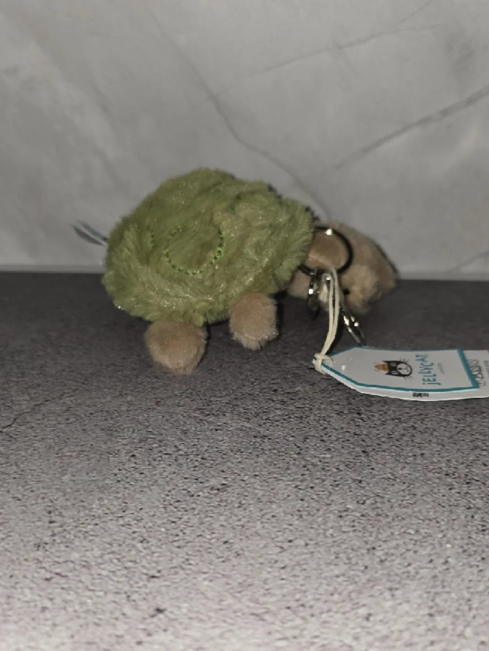 Jellycat Green and Tan Plush Turtle Keychain - Picture 5 of 5